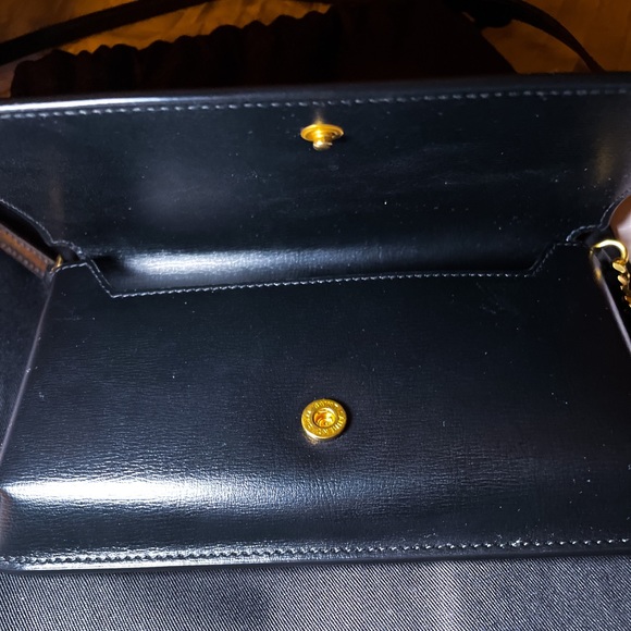 AUTHENTIC CASSANDRE SAINT LAURENT PHONE HOLDER WITH STRAP IN SMOOTH LEATHER - Picture 3 of 7